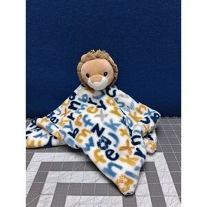 Lila and Jack Lion Security Blanket Lovey Blue Yellow Alphabet AT1813